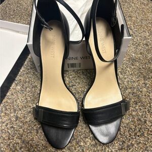 Nine West Black Strappy Heels